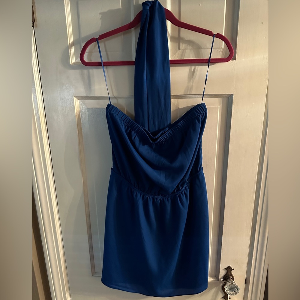 Express Strapless Blue Cocktail Dress